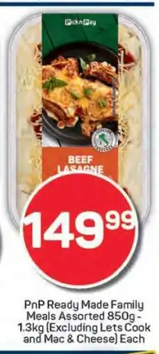 Pick n Pay PnP Ready Made Family Meals Assorted offer