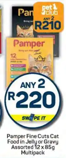 Pick n Pay Pamper Fine Cuts Cat Food in Jelly or Gravy Assorted 12 x 85g Multipack offer
