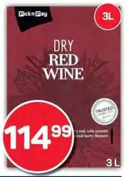 Pick n Pay Pick n Pay Dry Red Wine offer