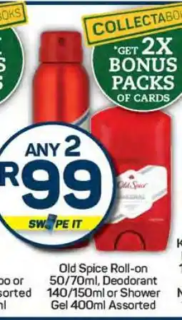 Pick n Pay Old Spice Roll-on, Deodorant, or Shower Gel offer