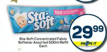 Pick n Pay Sta-Soft Concentrated Fabric Softener Assorted 500ml Refill offer