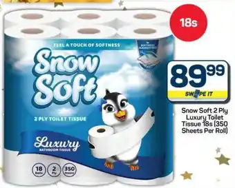 Pick n Pay Hypermarket Snow Soft 2 Ply Luxury Toilet Tissue 18s offer
