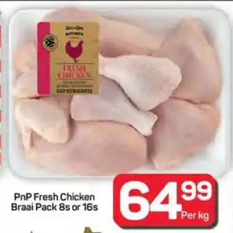 Pick n Pay Hypermarket PnP Fresh Chicken Braai Pack 8s or 16s offer