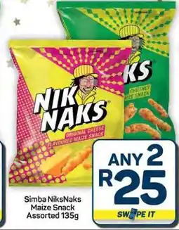 Pick n Pay Hypermarket Simba NiksNaks Maize Snack Assorted 135g offer