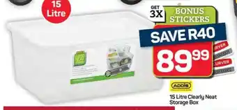 Pick n Pay Hypermarket 15 Litre Clearly Neat Storage Box offer