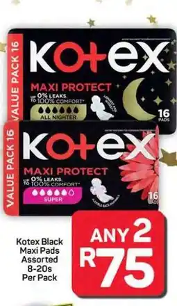Pick n Pay Hypermarket Kotex Black Maxi Pads offer