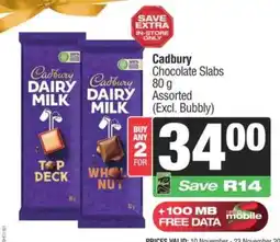 Spar Cadbury Chocolate Slabs offer