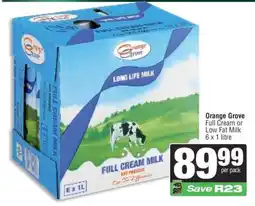 Spar Orange Grove Full Cream or Low Fat Milk offer