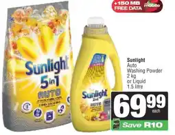 Spar Sunlight Auto Washing Powder or Liquid offer
