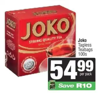 Spar Joko Tagless Teabags 100s offer