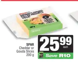 Spar SPAR Cheddar or Gouda Slices 200 g offer