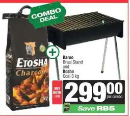Spar Karoo Braai Stand and Etosha Coal 3 kg offer