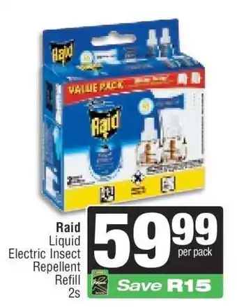 Spar Raid Liquid Electric Insect Repellent Refill 2s offer