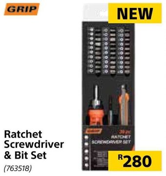 Builders Warehouse Grip Ratchet Screwdriver & Bit Set offer
