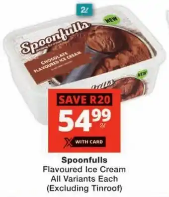 Checkers Spoonfulls Flavoured Ice Cream offer