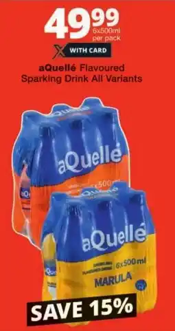 Checkers aQuellé Flavoured Sparking Drink All Variants offer