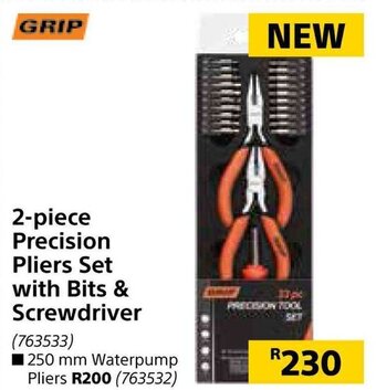 Builders Warehouse Grip 2-piece Precision Pliers Set with Bits & Screwdriver offer