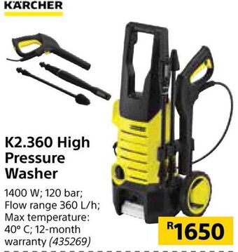 Builders Warehouse Karcher K2.360 High Pressure Washer offer