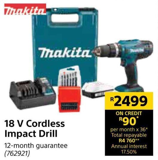 Makita 18V Cordless Impact Drill offer at Builders Warehouse