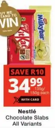 Checkers Nestlé Chocolate Slabs All Variants offer