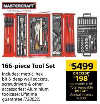 Builders Warehouse Mastercraft 166-piece Tool Set offer