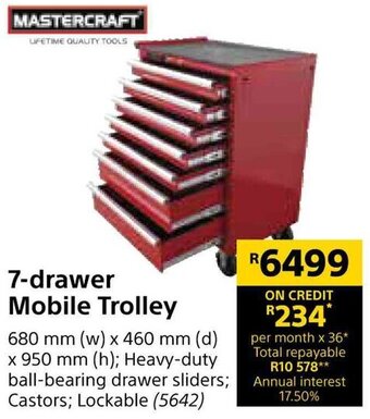 Builders Warehouse Mastercraft 7-drawer Mobile Trolley offer