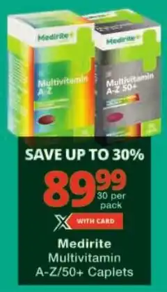Checkers Medirite Multivitamin A-Z/ 50+ Caplets offer