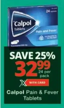 Checkers Calpol Pain & Fever Tablets offer