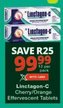 Checkers Linctagon-C Cherry/ Orange Effervescent Tablets offer