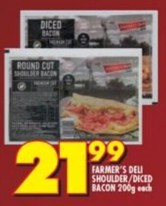 Shoprite Farmer's Deli Shoulder/Diced Bacon 200g offer