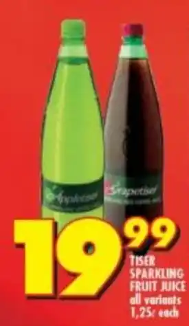 Shoprite Tiser Sparkling Fruit Juice 1,25L offer