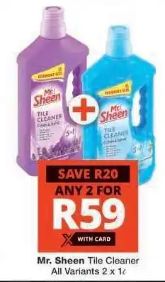 Checkers Mr. Sheen Tile Cleaner offer