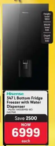 Makro Hisense 347 L Bottom Fridge Freezer with Water Dispenser offer