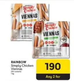 Makro Rainbow Simply Chicken Viennas offer