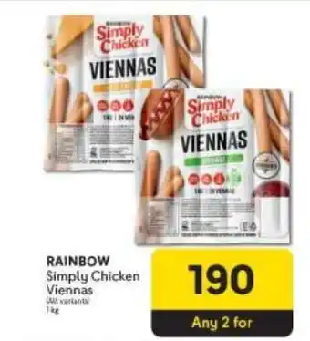 Makro Rainbow Simply Chicken Viennas offer