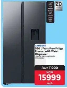 Makro Samsung 560 L Frost Free Fridge Freezer with Water Dispenser offer