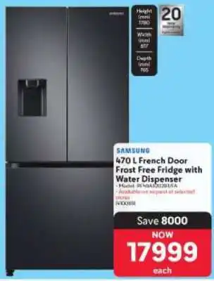 Makro Samsung 470 L French Door Frost Free Fridge with Water Dispenser offer