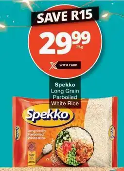 Checkers SPEKKO LONG GRAIN PARBOILED WHITE RICE offer