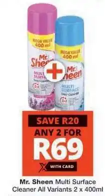 Checkers MR. SHEEN MULTI-SURFACE CLEANER offer