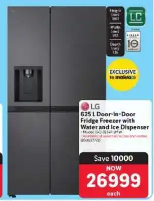 Makro LG 625 L Door-in-Door Fridge Freezer with Water and Ice Dispenser offer