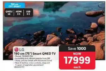 Makro LG 190 cm (75) Smart QNED TV offer