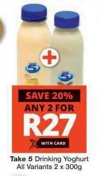 Checkers TAKE 5 DRINKING YOGHURT offer