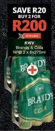 Checkers KWV Brandy & Cola offer
