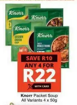 Checkers Knorr Packet Soup offer