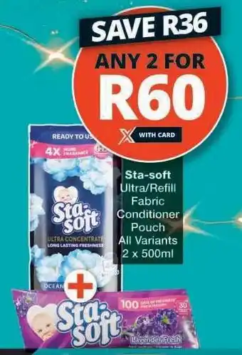 Checkers Sta-soft Ultra/Refill Fabric Conditioner Pouch offer