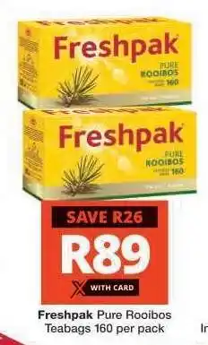 Checkers Freshpak Pure Rooibos Teabags offer
