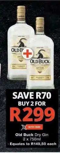 Checkers OLD BUCK DRY GIN offer
