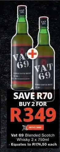 Checkers Vat 69 Blended Scotch Whisky offer