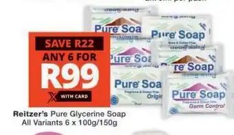Checkers REITZER'S Pure Glycerine Soap offer