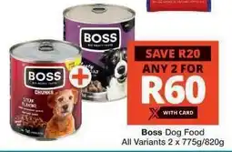 Checkers BOSS DOG FOOD offer
